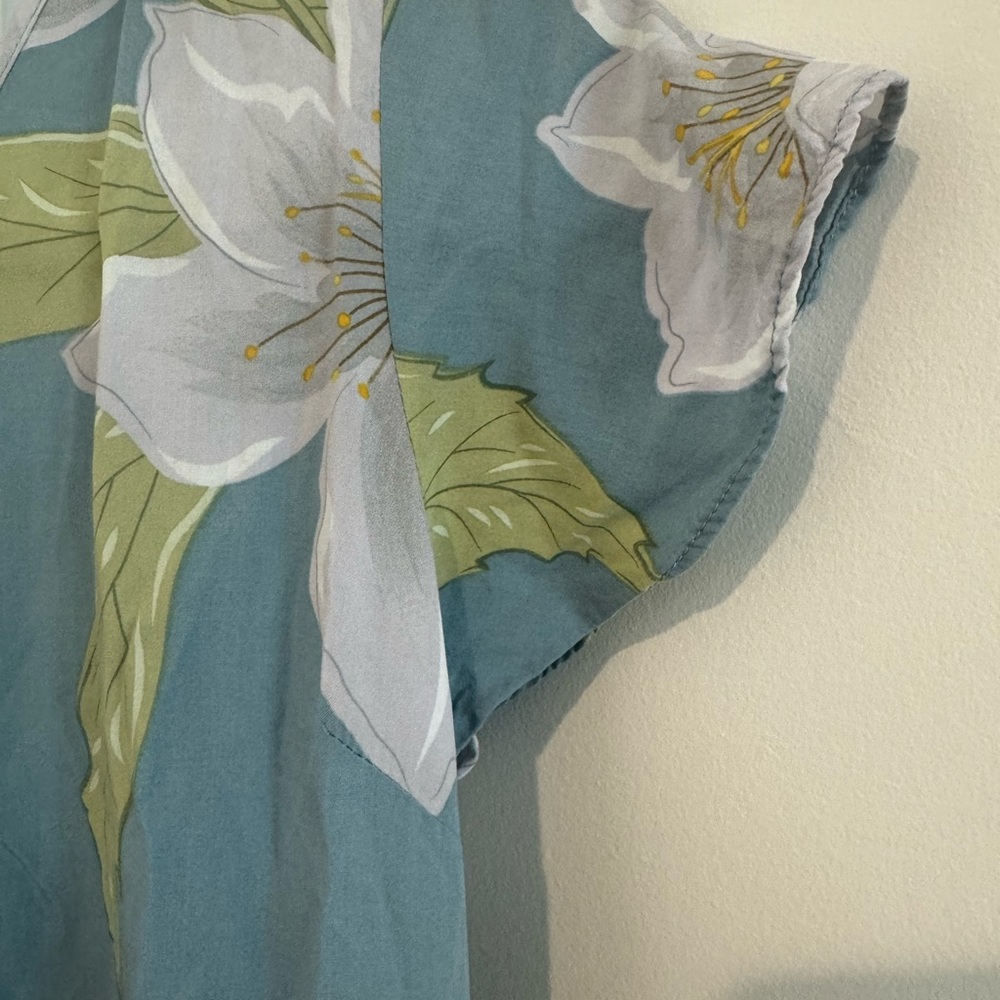 2/$20 Papillon Blanc Floral Dress in Blue and Green babydoll cottagecore fairy L - Picture 3 of 7